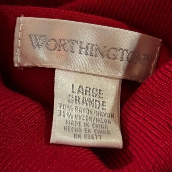 FINAL PRICE Worthington Striped Sleeveless Knit Turtleneck Top Size Large - Picture 6 of 7